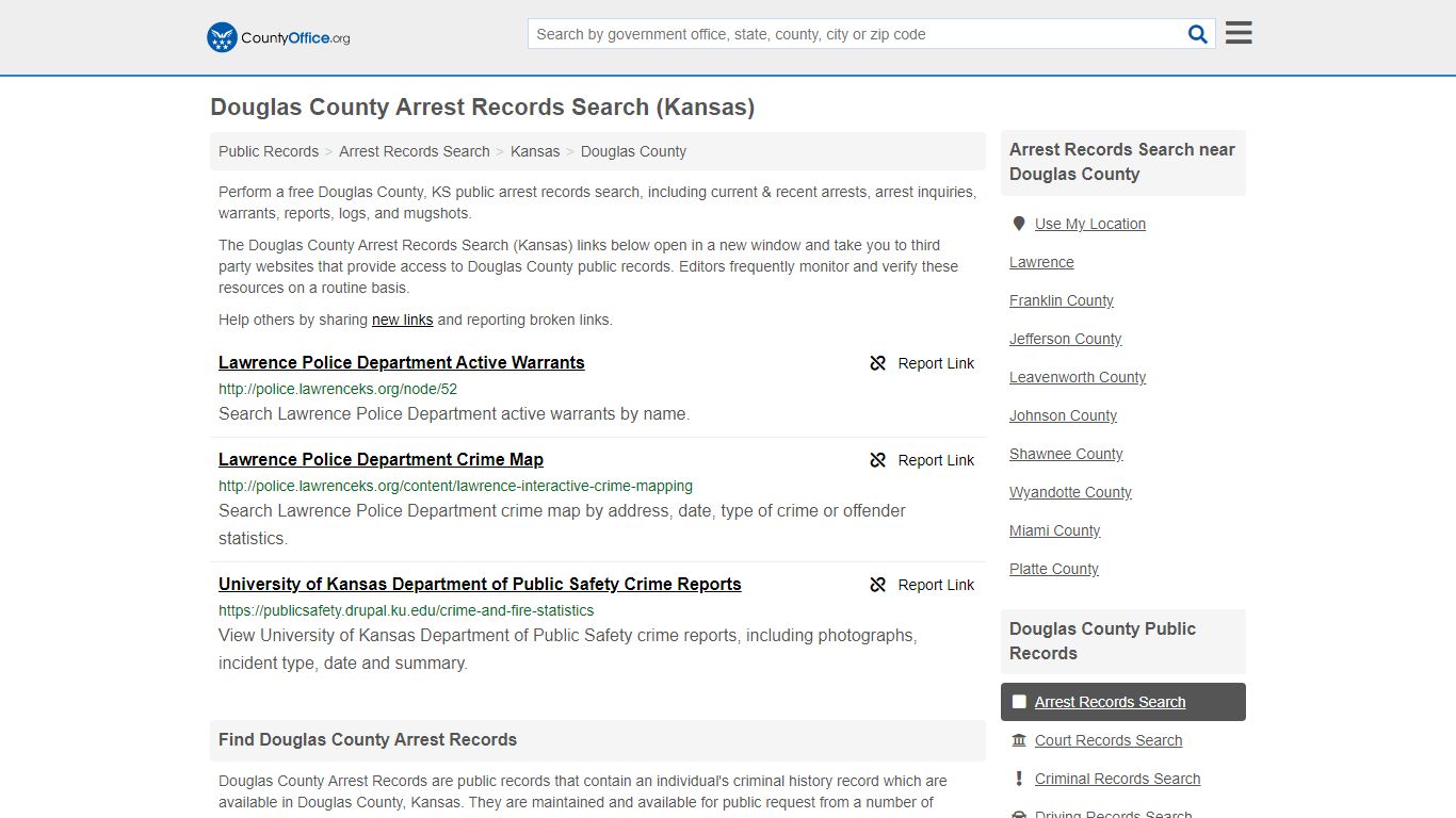 Arrest Records Search - Douglas County, KS (Arrests ...