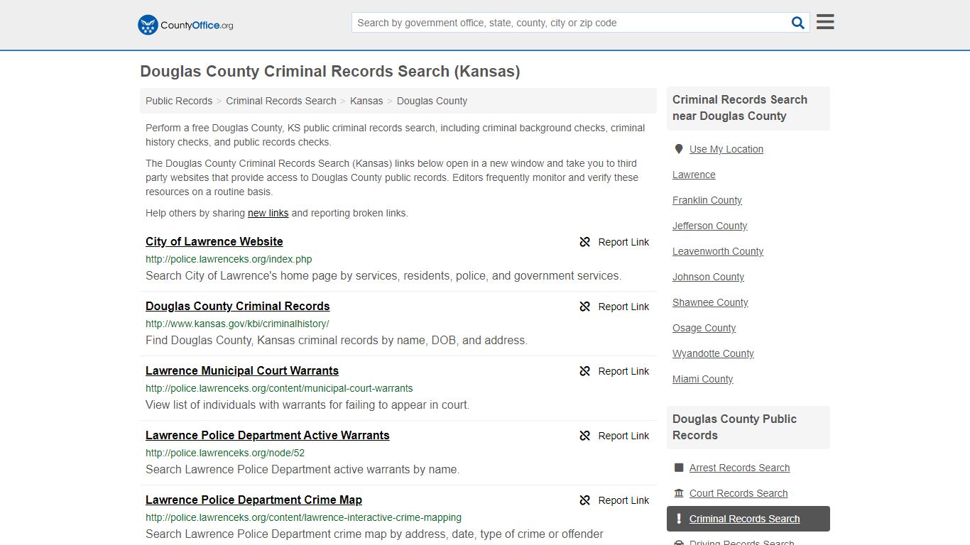 Criminal Records Search - Douglas County, KS (Arrests ...